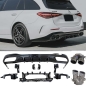Preview: Heckdiffusor + Auspuffblenden (Chrom) C43 AMG OPTIK passt für Mercedes W206 Limousine und S206 T-Modell 2021-