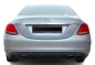 Preview: Mercedes W205 S205 C63 Look Diffusor für Sereinstossstange / Chrom oder Schwarz mit DTC Gutachten Heckansicht
