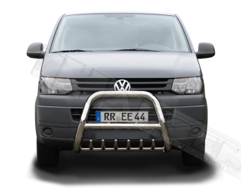 Preview: Frontschutzbügel mit Unterfahrschutz 76 mm VW T5 (2003 bis 2015) (aus Edelstahl)
