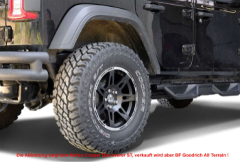 Jeep Wrangler JL (ab 2018) Kompletträder W-TEC Extreme 8,5x17 schwarz-silber mit 285/70R17 BF Goodrich All Terrain