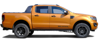 Preview: Ford Ranger 2AB (2012-2018) & (2019-) Kompletträder W-TEC Extreme 8,5x20 schwarz-silber mit 275/55R20 BF Goodrich All-Terrain (Gelände)