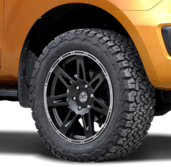 Ford Ranger 2AB (2012-2018) & (2019-) Kompletträder W-TEC Extreme 8,5x20 schwarz-silber mit 265/50R20 Yokohama Geolandar AT (Gelände)