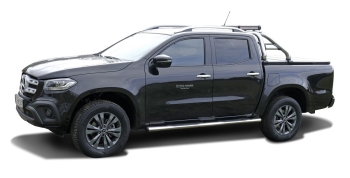 SCHWELLERROHRE EDELSTAHL Ø 100MM PASSEND FÜR MERCEDES-BENZ X-KLASSE DOPPELKABINE (2017-2020)