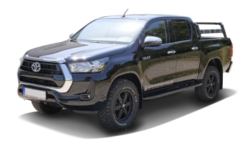 TRITTBRETTER SCHWARZ MATT FÜR TOYOTA HILUX DOPPELKABINE 2015-  VORNE