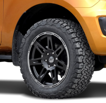 Ford Ranger 2AB (2012-2018) & (2019-) Kompletträder W-TEC Extreme 8,5x20 schwarz-silber mit 255/55R20 General Grabber AT3 (Gelände)