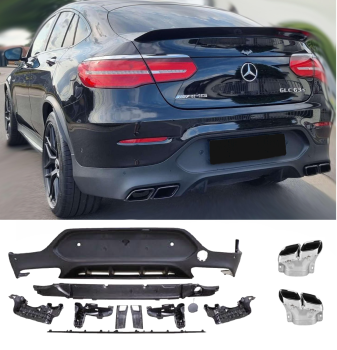 Diffusor + Auspuffblenden für Mercedes GLC C253 Coupe AMG Optik Paket 15-19 mit DTC Gutachten