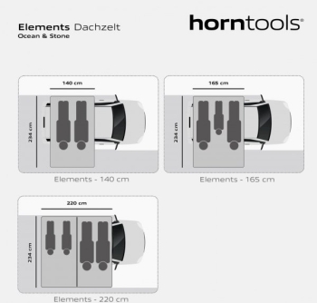 Horntools Dachzelt Elements Farbe Ocean blue in 3 verschieden Grössen