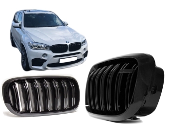 BMW X5 X6 F15/F16 Performance Grill Nieren Glanz mit Logohalter