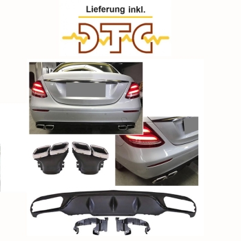Diffusor + Auspuffblenden (CHROM) E63 AMG OPTIK Mercedes E-Klasse W213 vor-Facelift mit DTC Gutachten