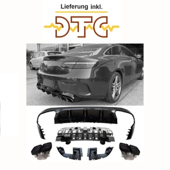 Diffusor + Auspuffblenden (SCHWARZ) E63 AMG OPTIK Mercedes E-Klasse W213 vor-Facelift mit DTC Gutachten