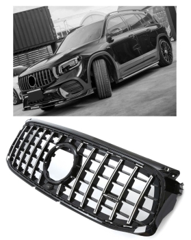 Panamericana Grill Kühlergrill für Mercedes GLB X247 Chrom Schwarz Serienausstattung 