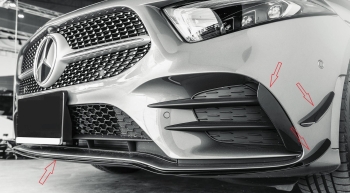 AMG OPTIK AERO FLAPS SCHWARZ Vorne für Mercedes W177 A-Klasse