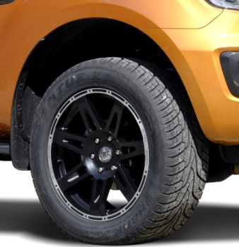 Ford Ranger 2AB (2012-2018) & (2019-) Kompletträder W-TEC Extreme 8,5x20 schwarz-silber mit 275/55R20 Hankook Ventus RH06 (Strasse)