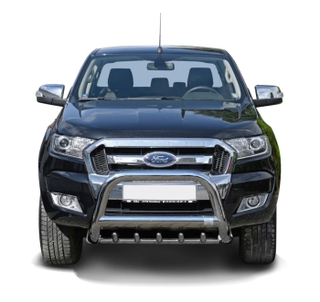 Frontschutzbügel schwarz + Unterfahrschutz 89mm Ford Ranger (12-18) inkl. CH Gutachten Montiert