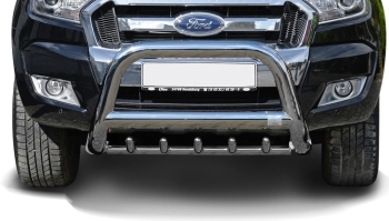 Frontschutzbügel schwarz + Unterfahrschutz 89mm Ford Ranger (12-18) inkl. CH Gutachten Montiert