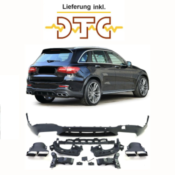 AMG Look Heck Diffusor Stossstange Auspuff für Mercedes GLC  X253  AMG Optik Paket ab 2015