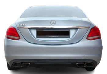 Mercedes W205 S205 C63 Look Diffusor für Sereinstossstange / Chrom oder Schwarz mit DTC Gutachten Heckansicht