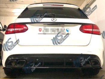 Mercedes-Benz C-Klasse W205 C63 AMG Look Diffusor + Blenden Schwarz Night Paket mit DTC Gutachten verbuaut