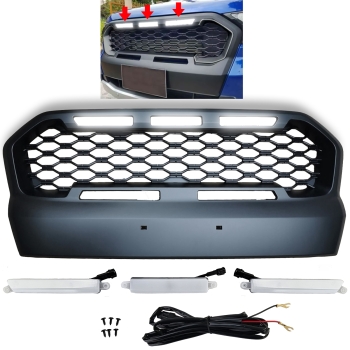 Kühlergrill Wabendesign mit LED Ford Ranger T7 2016-2019