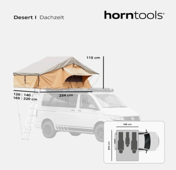 Horntools Dachzelt Desert in 3 Grössen / Vorzelt