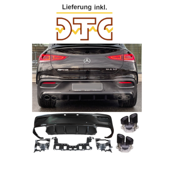 Diffusor + Auspuffblenden Schwarz für Mercedes GLE Coupe C167 AMG Optik 2019- mit DTC Gutachten