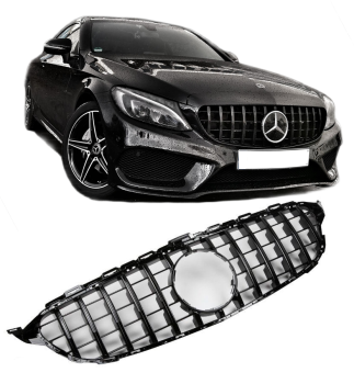 Grill Sport Kühlergrill ohne 360° Kamera für Mercedes W205 S205 C205 Panamericana GT C63 AMG OPTIK / Vorfacelift