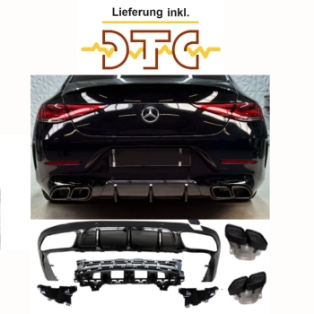 Diffusor + Auspuffblenden (Schwarz) für Mercedes CLS X257 C257 CLS63 AMG OPTIK