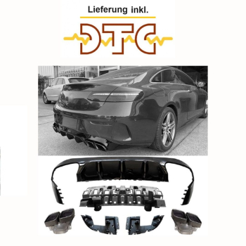 Diffusor + Auspuffblenden (SCHWARZ) E63 AMG OPTIK Mercedes E-Klasse W213 mit DTC Gutachten