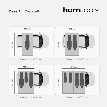 Horntools Dachzelt Desert in 3 Grössen / Vorzelt
